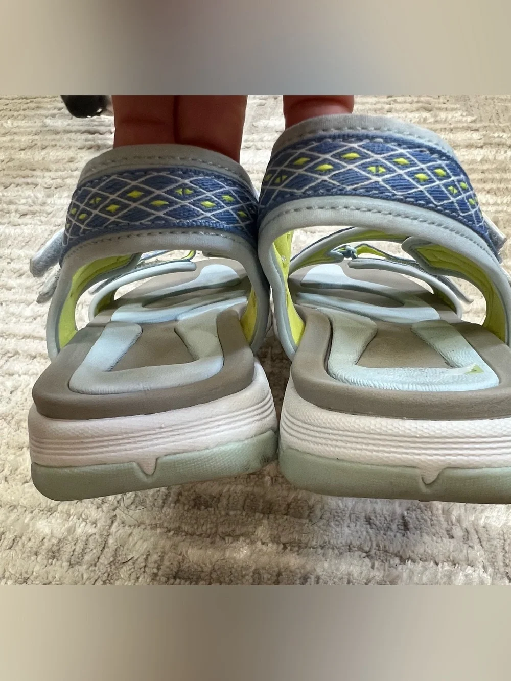 Ryka Womens Ginger Lt Blue Adjustable Comfort Sport Sandal Size 10W